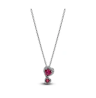 Pandora Red Halo Hearts Pendant Necklace