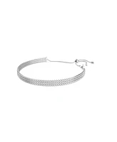 Swarovski Matrix Choker Round Cut White Rhodium Plated Tennis Necklace