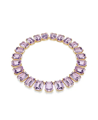 Swarovski Millenia Octagon Cut Purple Gold-Tone Plated Tennis Necklace
