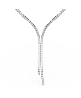 Swarovski Matrix Round Cut White Rhodium Plated Y Necklace