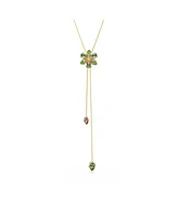 Swarovski Idyllia Mixed Cuts Flower Multicolored Gold-Tone Plated Y Pendant Necklace