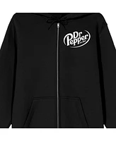 Dr. Pepper Logo Men's Black Zip-Up Hoodie-3XL