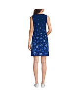 Lands' End Women's Cotton Jersey Notch Neck Dress