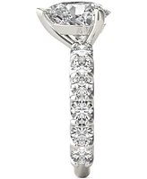 Charles & Colvard Moissanite Solitaire & Trellis-Set Side Stone Ring (3-1/2 ct. t.w.) in 14k White Gold