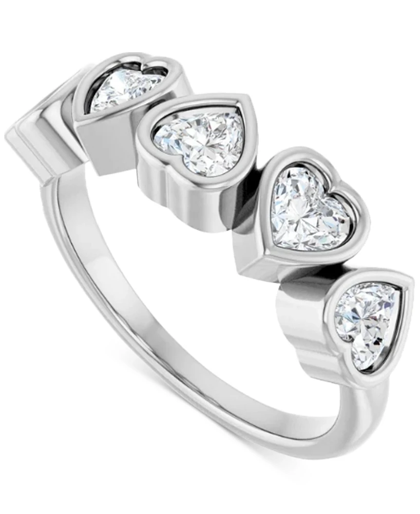 Charles & Colvard Moissanite Hearts Ring (1-1/4 ct. t.w) in Sterling Silver