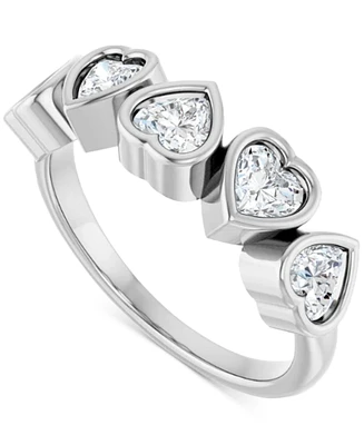 Charles & Colvard Moissanite Hearts Ring (1-1/4 ct. t.w) in Sterling Silver