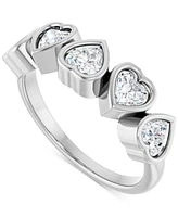 Charles & Colvard Moissanite Hearts Ring (1-1/4 ct. t.w) in Sterling Silver