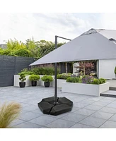 4PCS Rectangular Offset Umbrella Base Weighted Cantilever Heavy Duty Hanging Patio Umbrella Base