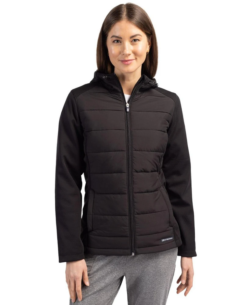 Cutter & Buck Plus Evoke Hybrid Eco Softshell Recycled Full Zip Hooded Jacket
