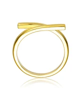 14K Gold Plated Bypass Ring