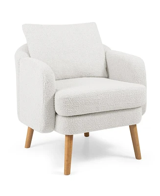 Sherpa Accent Chair Modern Living Room with Seat Cushion