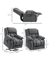 Homcom Power Lift Recliner Chair with Vibration Massage and Heat,