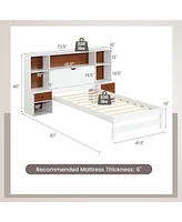 Bed Frame with Storage Headboard and Nightstands