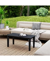 Outsunny Hdpe Outdoor Table, Recgle Slatted Patio