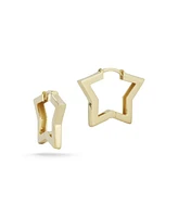 Rachel Zoe Fine Jewelry 14K Gold Star Huggie Hoop Earrings