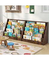 5 Tier Kids Bookshelf with Anti-Tipping Device Kids-friendly Height for Bedroom