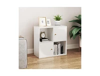 4-Cube Bookcase 3-Tier Bookshelf with Dual Anti-Tipping Kits and 2 Cabinets