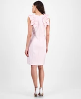 Donna Ricco Women's Ruffled-Strap Sheath Dress