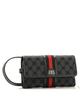 Pre-Owned Balenciaga x Gucci The Hacker Wallet on Strap Bb Coated Canvas