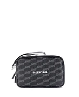 Pre-Owned Balenciaga Signature Clutch Bag Bb Monogram Coated Canvas