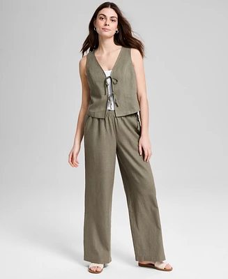 And Now This Women's Wide-Leg Side-Tie Striped Pants, Exclusively at Macy's