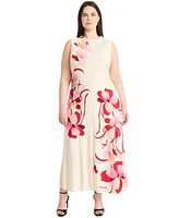 Maggy London Plus Floral-Print Maxi Dress