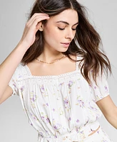 And Now This Women's Floral Print Button-Front Blouse, Exclusively at Macy's