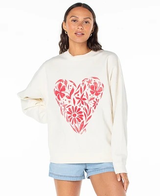 Roxy Juniors' Lineup Graphic Crewneck Sweatshirt