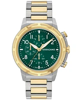 Ferragamo Men's Swiss Chronograph Sport Two-Tone Stainless Steel Bracelet Watch 44mm
