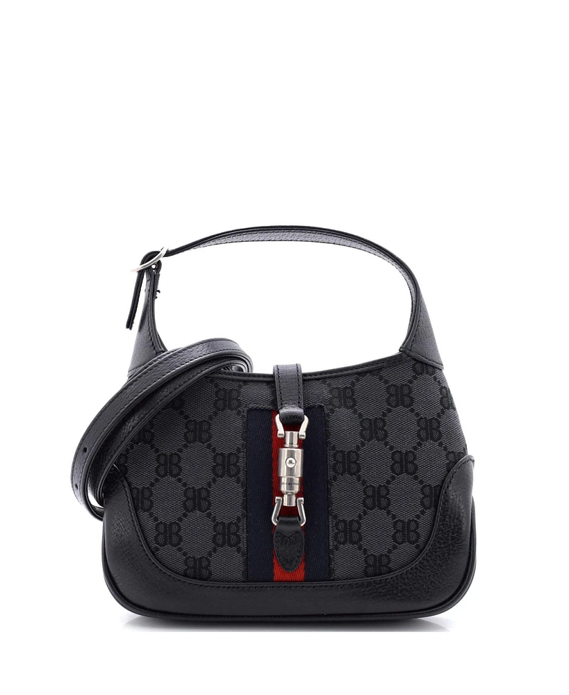 Pre-Owned Balenciaga Mini x Gucci The Hacker Project Jackie 1961 Hobo Bb Canvas