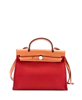 Pre-Owned HERMES 31 Herbag Zip Leather and Toile