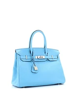 Pre-Owned HERMES Birkin Handbag Togo with Palladium Hardware