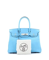 Pre-Owned HERMES Birkin Handbag Togo with Palladium Hardware