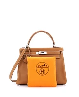 Pre-Owned HERMES Kelly 28 Handbag Clemence with Palladium Hardware