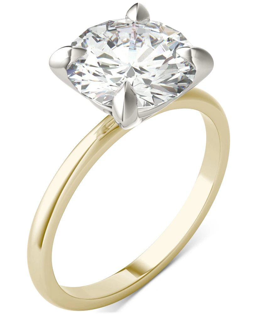 Charles & Colvard Moissanite Classic Basket Solitaire Engagement Ring (3 ct. t.w.) Two-Tone 14k Gold