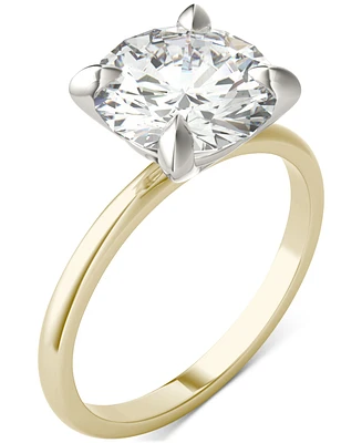 Charles & Colvard Moissanite Classic Basket Solitaire Engagement Ring (3 ct. t.w.) Two-Tone 14k Gold