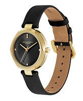Olivia Burton Women's Dimension Black Leather Strap Watch, 32mm