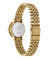 Olivia Burton Women's Honeycomb Ultra Slim Gold Tone Bracelet Watch, 28mm