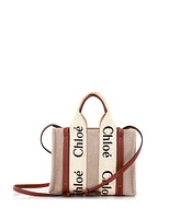 Pre-Owned Chloe Small Woody Tote Canvas with Leather