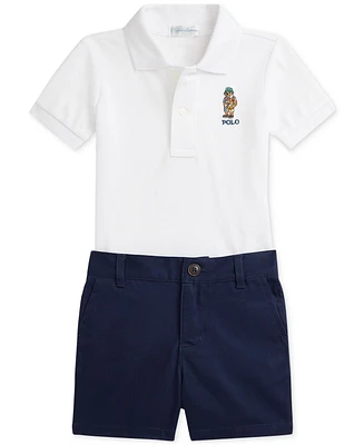 Polo Ralph Lauren Baby Boys Mesh Shirt & Chino Short Set