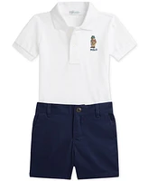 Polo Ralph Lauren Baby Boys Mesh Shirt & Chino Short Set