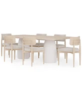 Lunare -Pc. Dining Set (Rectangular Table & Curved Chairs