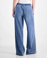 Vanilla Star Juniors' Mid Rise Wide Leg Jeans