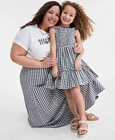 On 34th Trendy Plus Size Mama Graphic T Shirt Gingham Seersucker Midi Skirt Exclusively At Macys