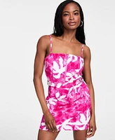 Bar Iii Women's Printed Sleeveless Zip-Front Mini Dress, Exclusively at Macy's