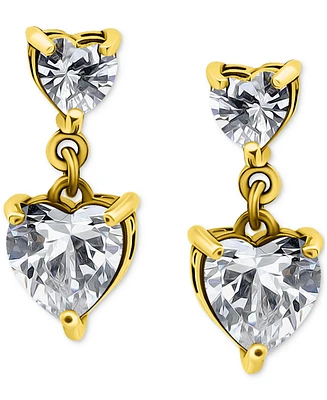 Giani Bernini Cubic Zirconia Heart Drop Earrings (3-1/10 ct. t.w.) 18k Gold over Sterling Silver (Also Available Silver)