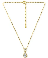 Giani Bernini Cubic Zirconia Pear Pendant Necklace (3-3/4 ct. t.w.) Sterling Silver, 16" + 2" extender