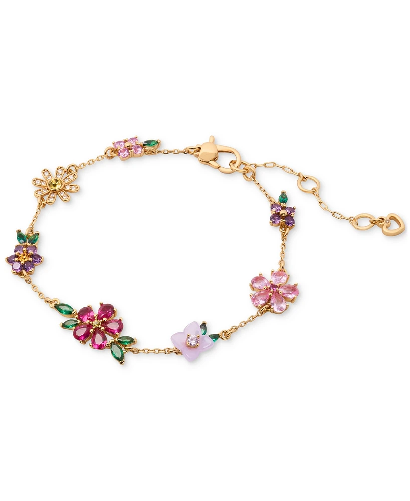 Kate Spade New York Bursting Blooms Gold-Tone Multi-Stone Charm Bracelet