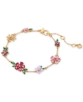 Kate Spade New York Bursting Blooms Gold-Tone Multi-Stone Charm Bracelet