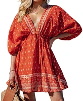 Women's Boho Heat Paisley Mini Beach Dress